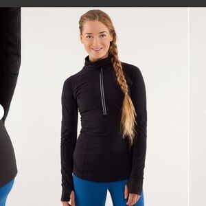 Lululemon Toasty Tech 1/2 Zip- Black Winter Tech Fleece Long Sleeve- Size 6